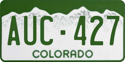 CO license plate AUC427