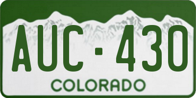 CO license plate AUC430