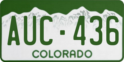 CO license plate AUC436