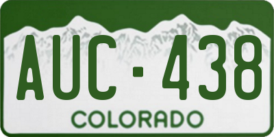 CO license plate AUC438