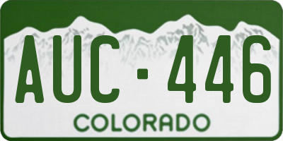 CO license plate AUC446