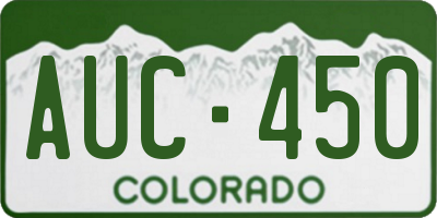 CO license plate AUC450