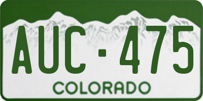 CO license plate AUC475