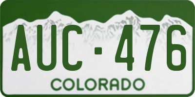 CO license plate AUC476