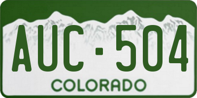 CO license plate AUC504