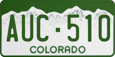 CO license plate AUC510