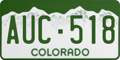 CO license plate AUC518