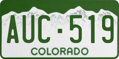CO license plate AUC519