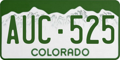 CO license plate AUC525