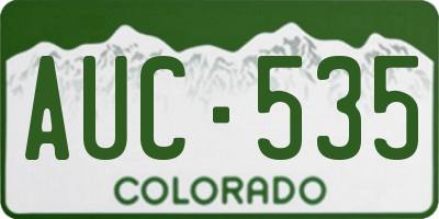 CO license plate AUC535