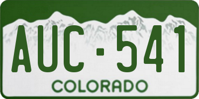 CO license plate AUC541