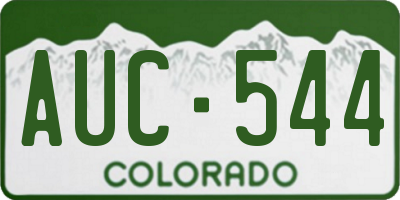 CO license plate AUC544