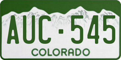 CO license plate AUC545