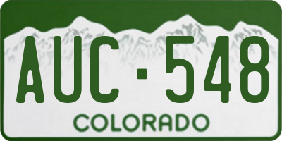 CO license plate AUC548