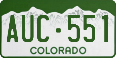 CO license plate AUC551