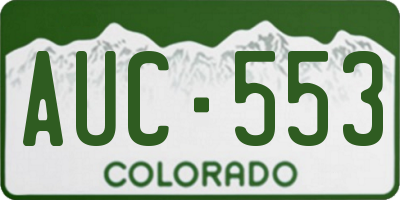 CO license plate AUC553