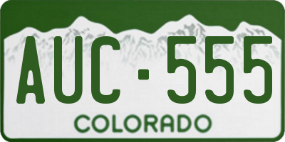 CO license plate AUC555