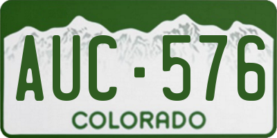 CO license plate AUC576