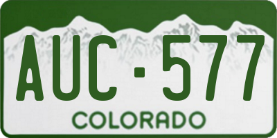 CO license plate AUC577