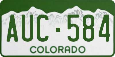 CO license plate AUC584