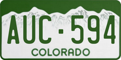 CO license plate AUC594
