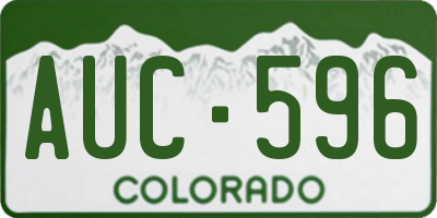 CO license plate AUC596