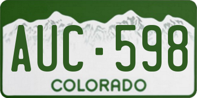 CO license plate AUC598