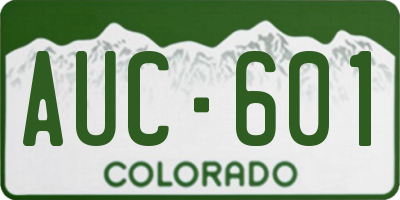 CO license plate AUC601