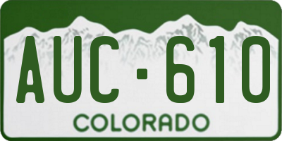 CO license plate AUC610