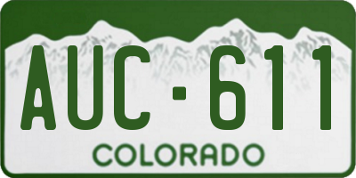 CO license plate AUC611
