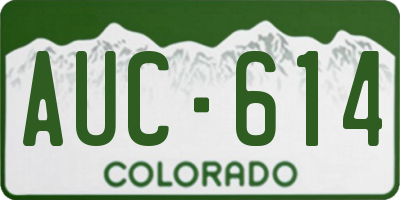 CO license plate AUC614