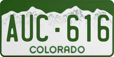 CO license plate AUC616