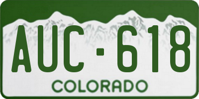 CO license plate AUC618