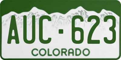 CO license plate AUC623