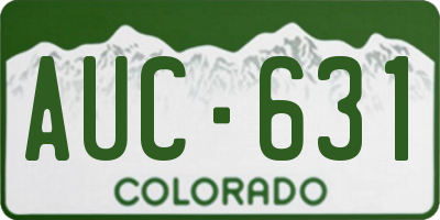 CO license plate AUC631