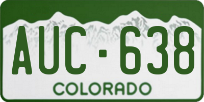 CO license plate AUC638