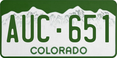 CO license plate AUC651