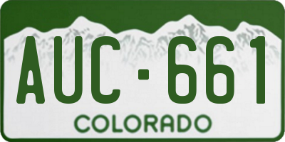 CO license plate AUC661