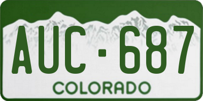 CO license plate AUC687