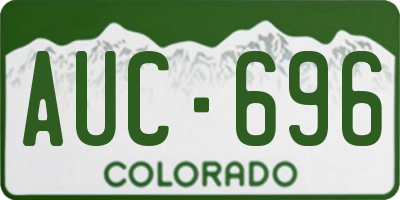 CO license plate AUC696