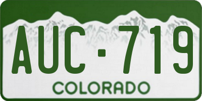 CO license plate AUC719