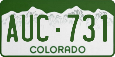 CO license plate AUC731