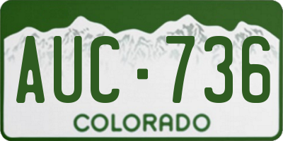 CO license plate AUC736
