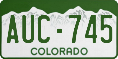 CO license plate AUC745