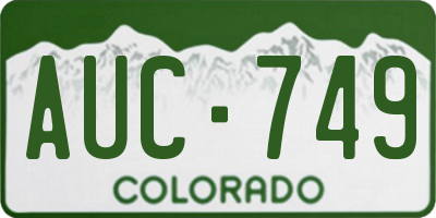 CO license plate AUC749
