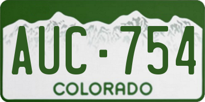 CO license plate AUC754