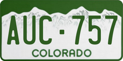 CO license plate AUC757