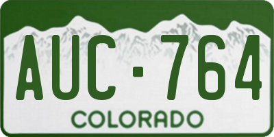 CO license plate AUC764