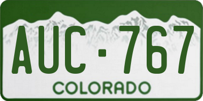 CO license plate AUC767