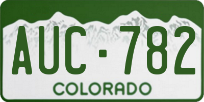 CO license plate AUC782